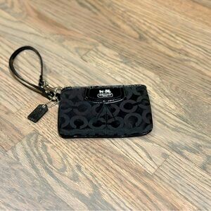 Coach small black wristlet